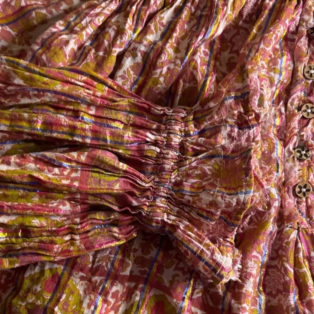 Free People Pink and Yellow Floral Blouse - Picture 5 of 5